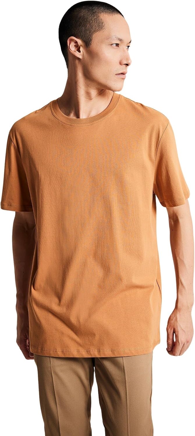 DeFacto Men's V7699az T-Shirt, Yellow, XS EU: Buy Online at Best